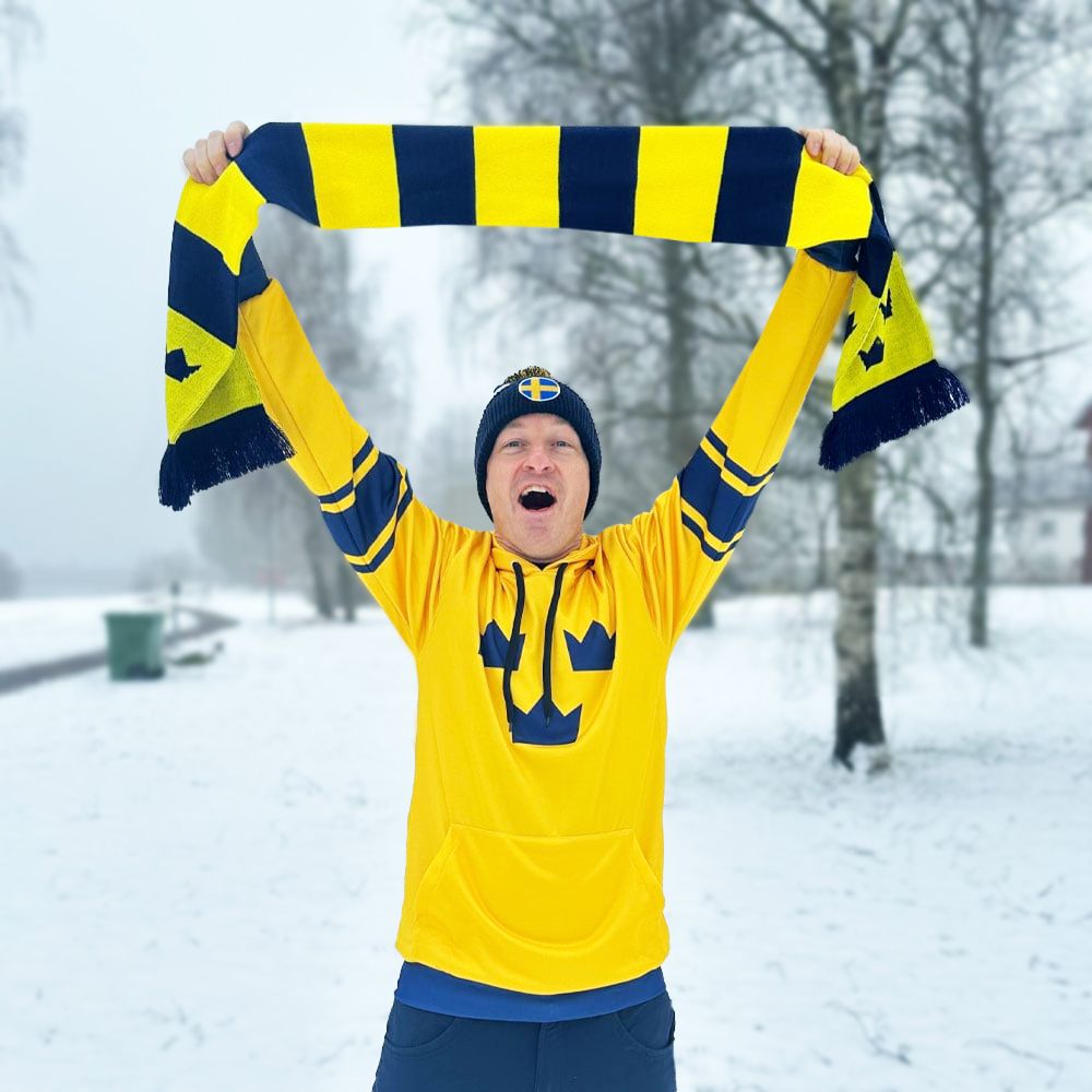 Sverigehalstørklæde Stribet Tre Kronor