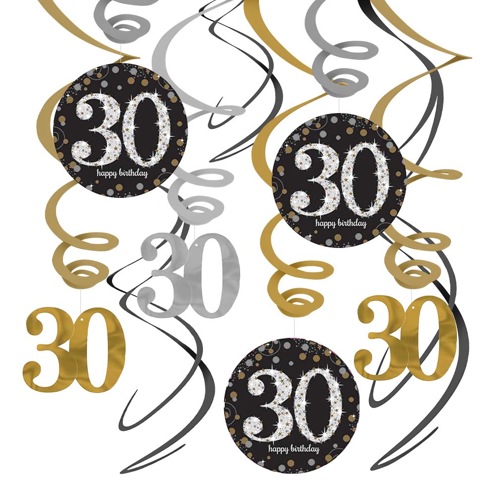 Swirls 30 Guld/Sølv Hængende Dekoration