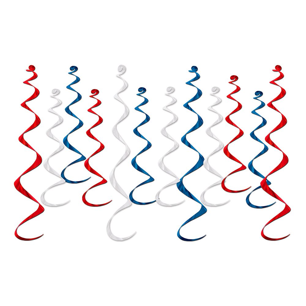Swirls Röd/Vit/Blå Hängande Dekoration