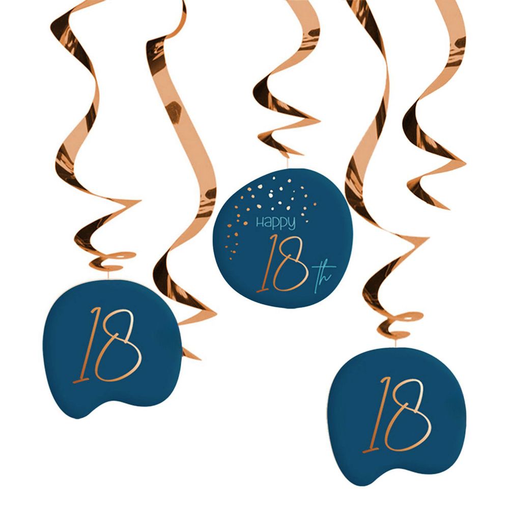 Swirls Happy 18th True Blue