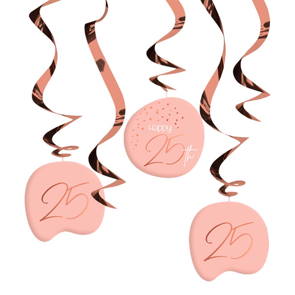 Swirls Happy 25th Lush Blush