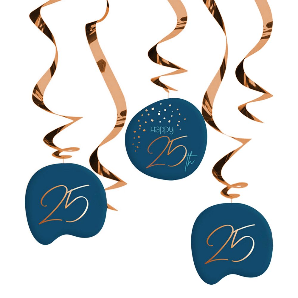 Swirls Happy 25th True Blue