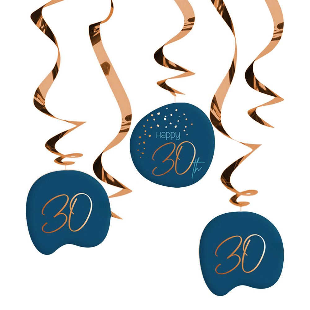 Swirls Happy 30th True Blue