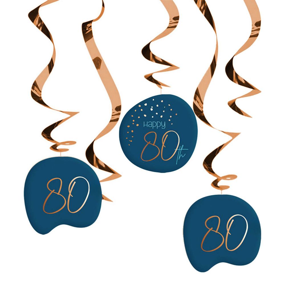 Swirls Happy 80th True Blue