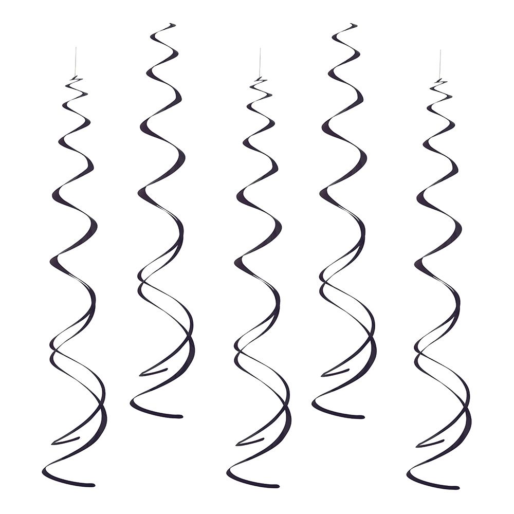 Swirls Svarte Hengende Dekorasjoner