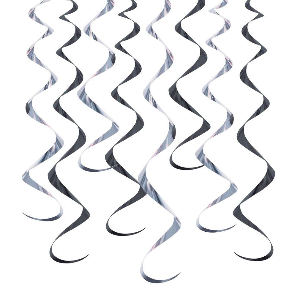 Swirls Sort/Sølv Metallic Hængende Dekoration