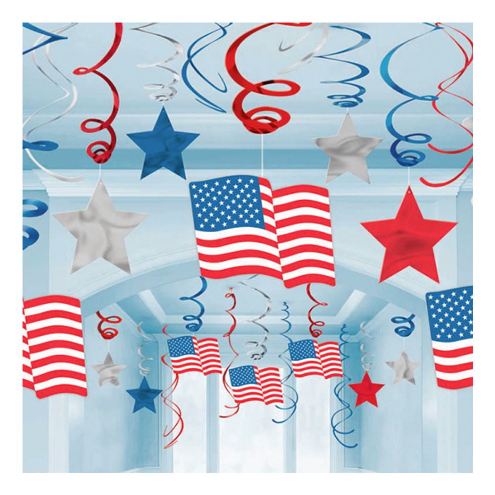 Swirls USA Hengende dekorasjon