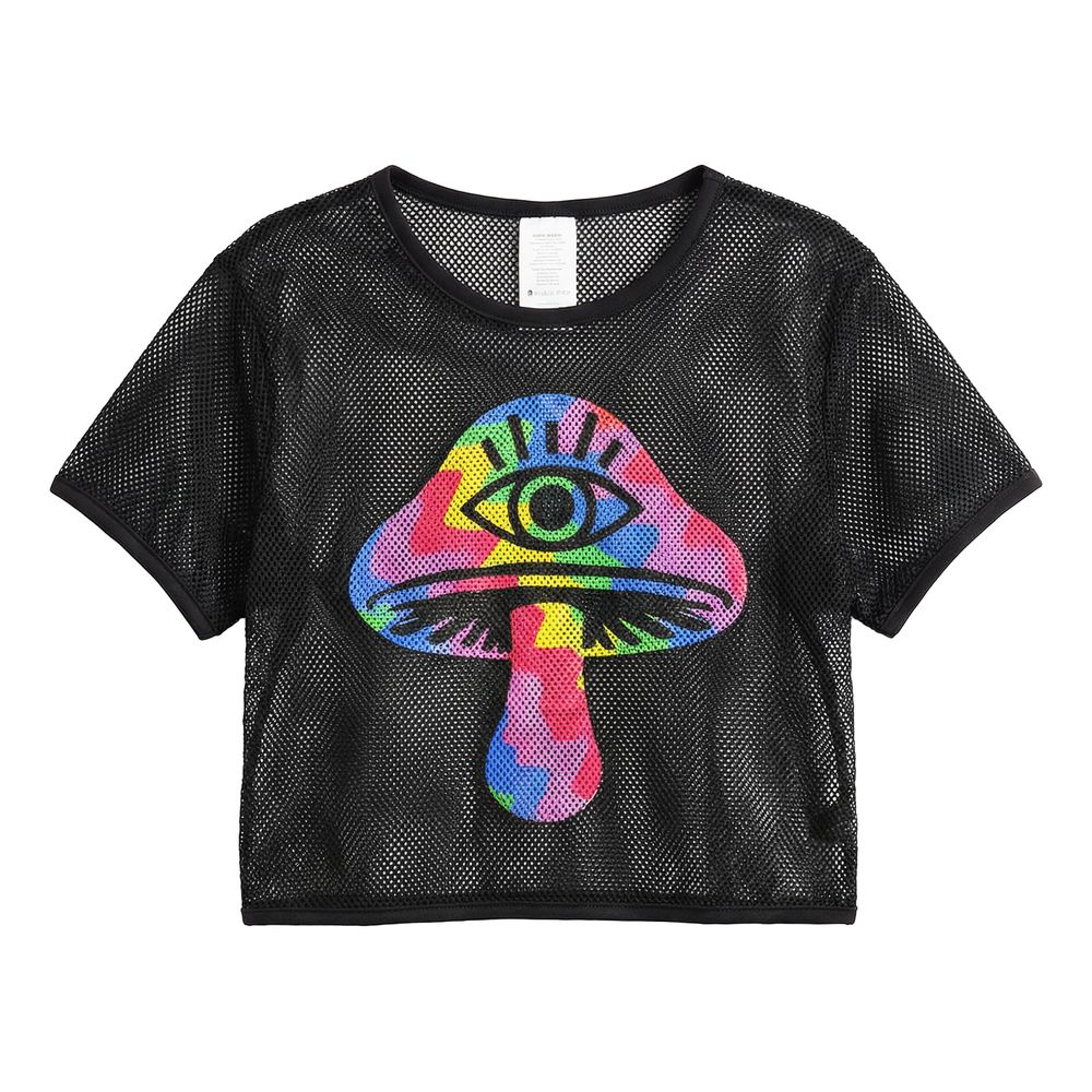 Mesh T-shirt Shrooms Dame
