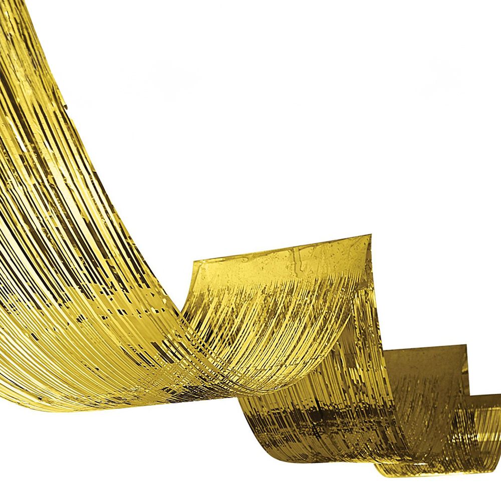 Loftsgardin Metallic Guld Frynser