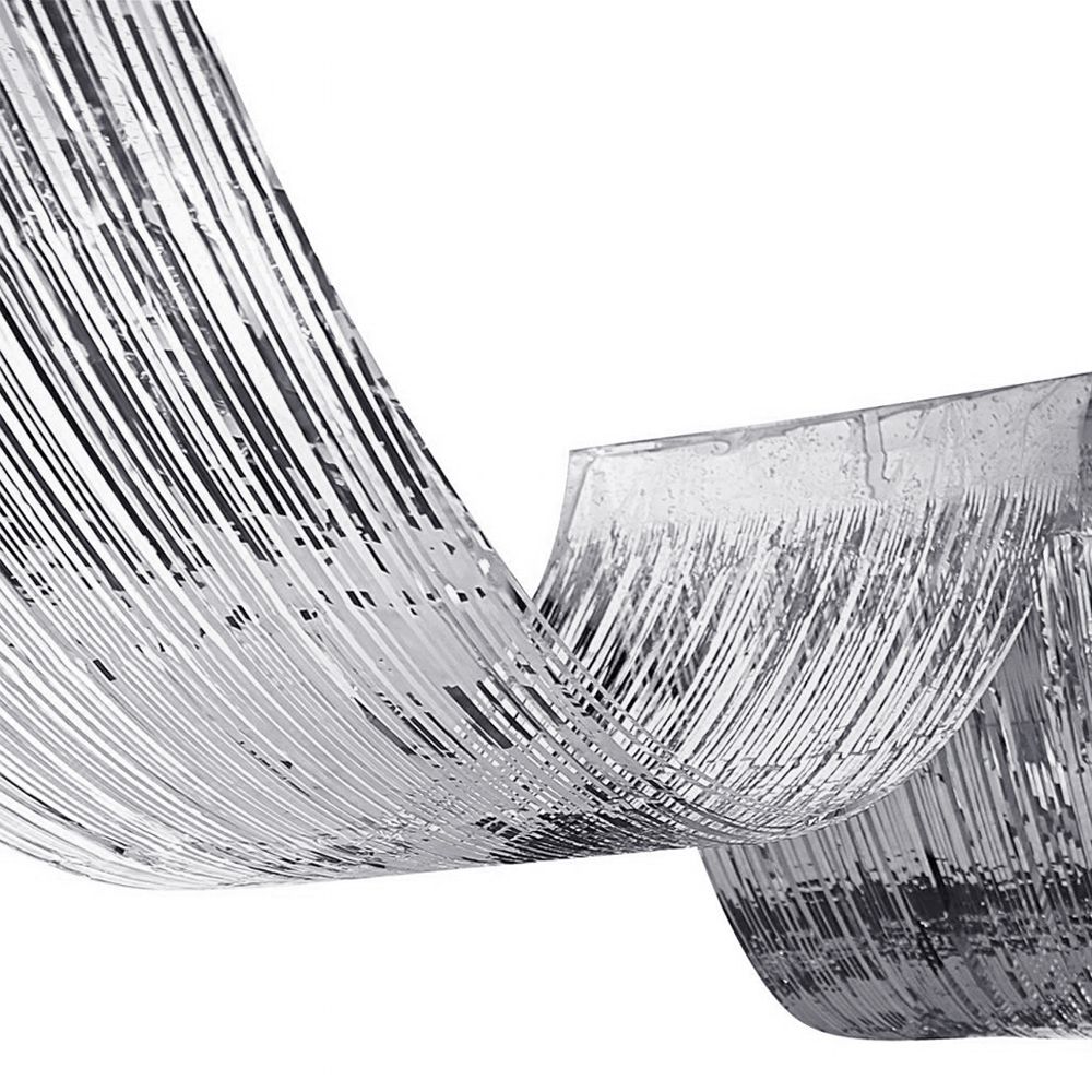 Loftsgardin Metallic Silver Frynser