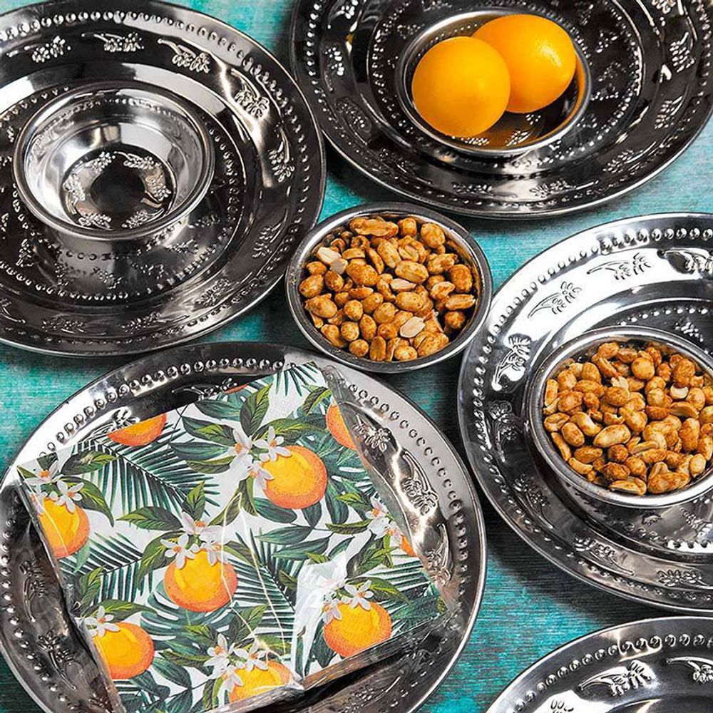 Tallerken i Rustfritt Stål Boho