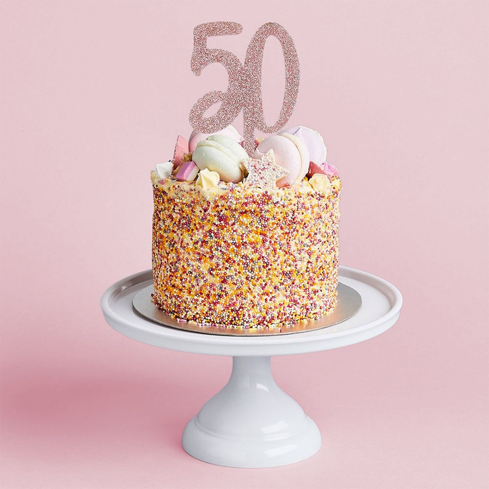 Tårtdekoration 50 Roséguld i Akryl