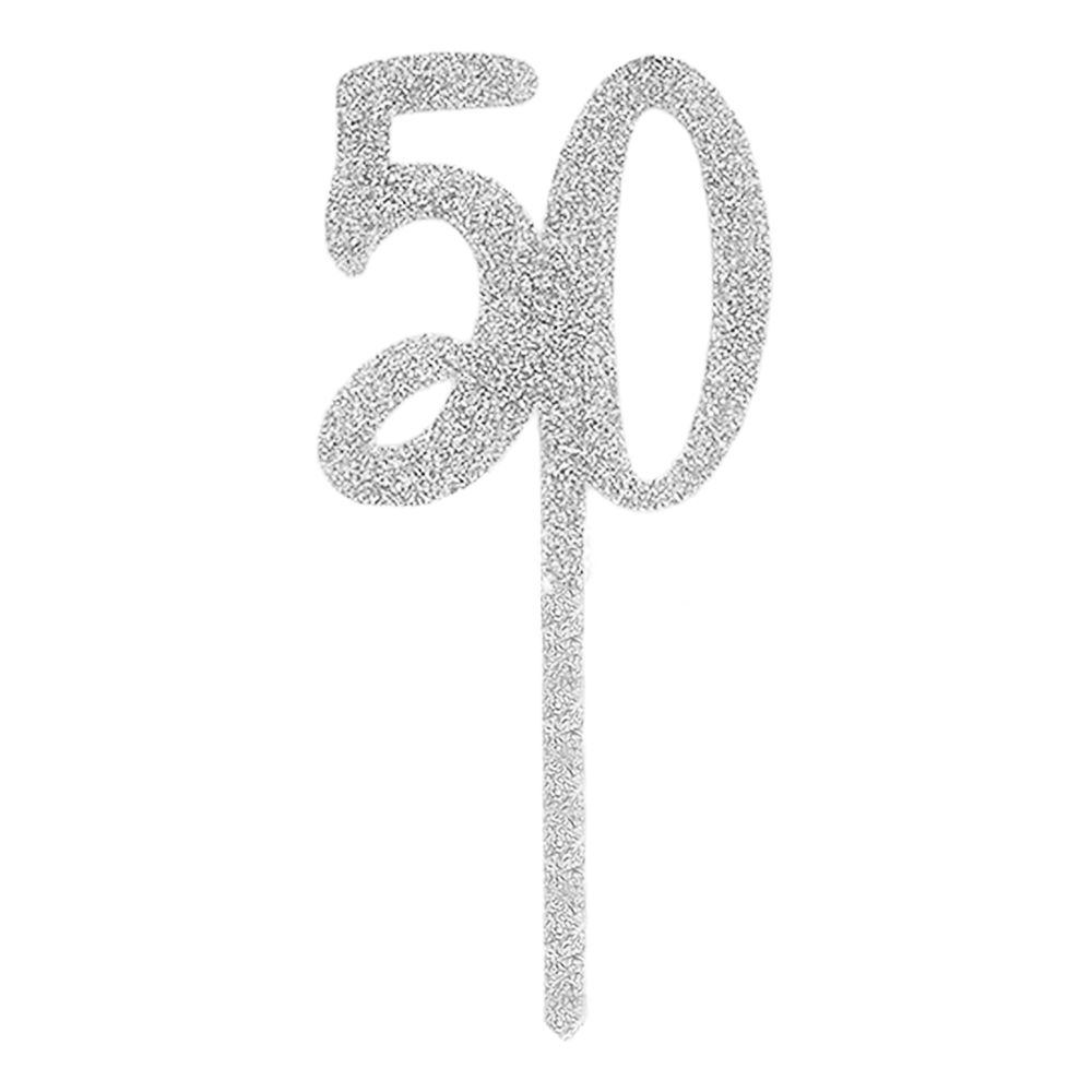 Akryylinen 50 Kakkukoriste Hopea