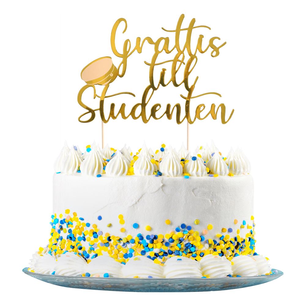 Kakkukoriste Grattis Till Studenten Kulta