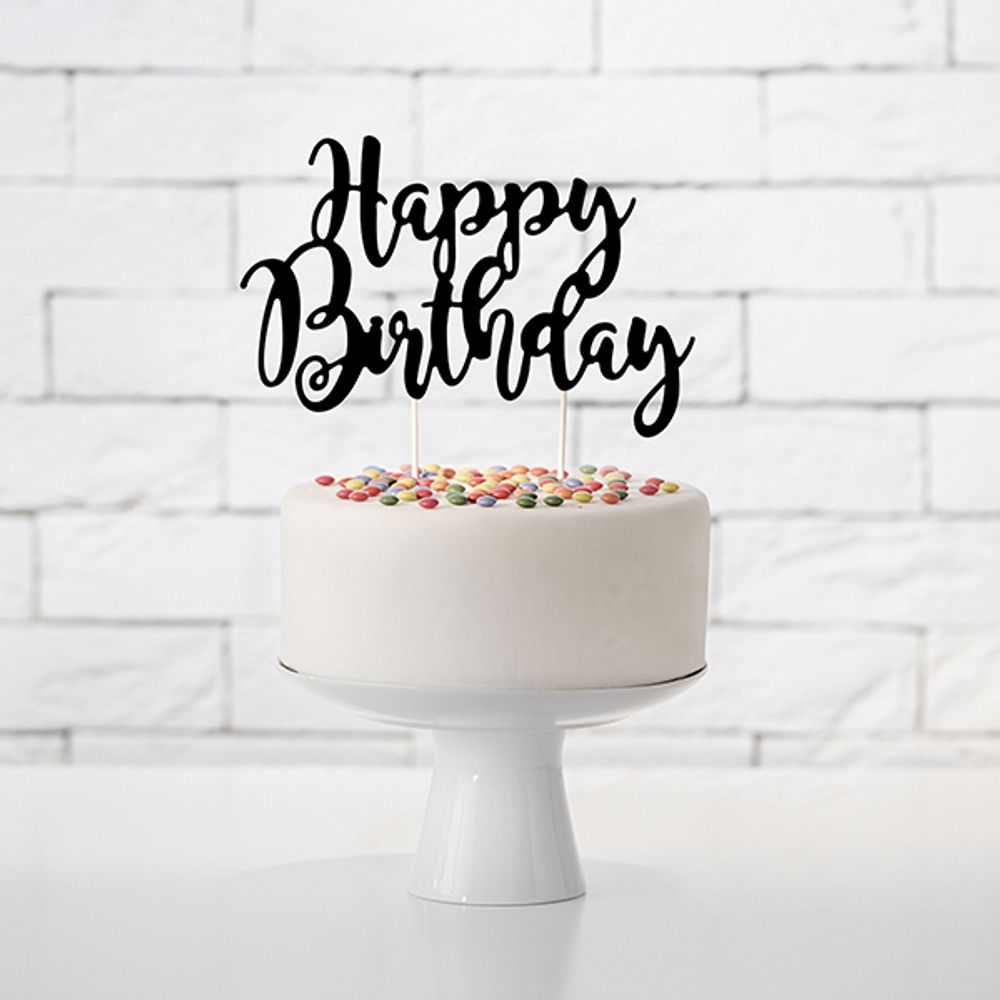 Lagkagedekoration Happy Birthday Sort