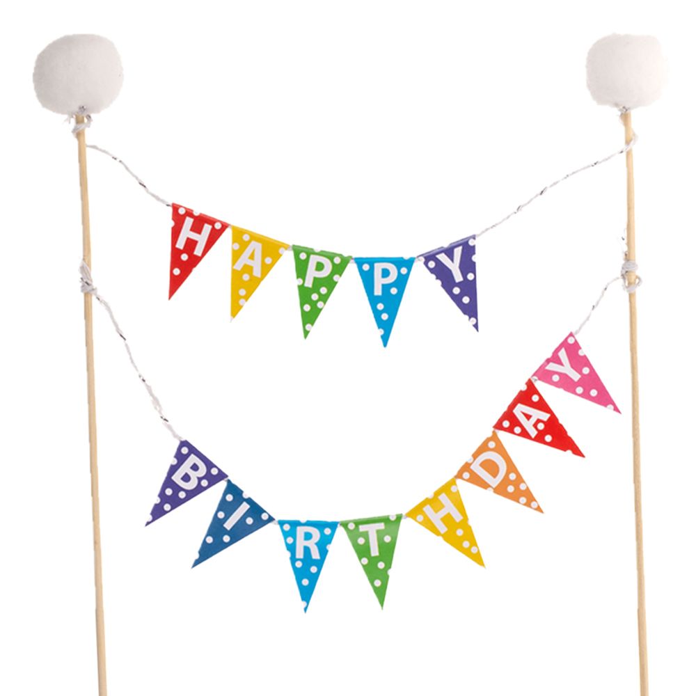 Kakepynt Happy Birthday Vimpel