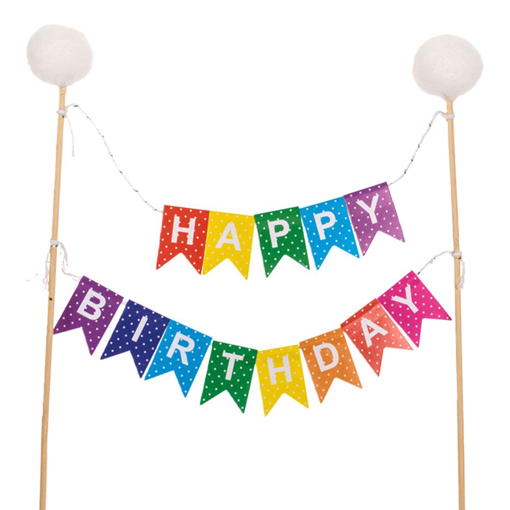 Kakepynt Happy Birthday Vimpel