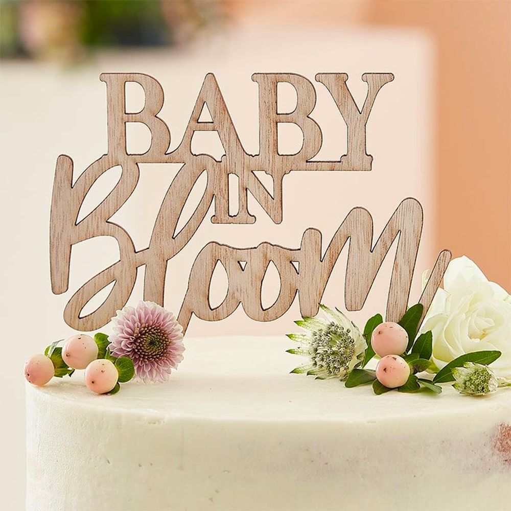 Kagedekoration i Træ Baby In Bloom