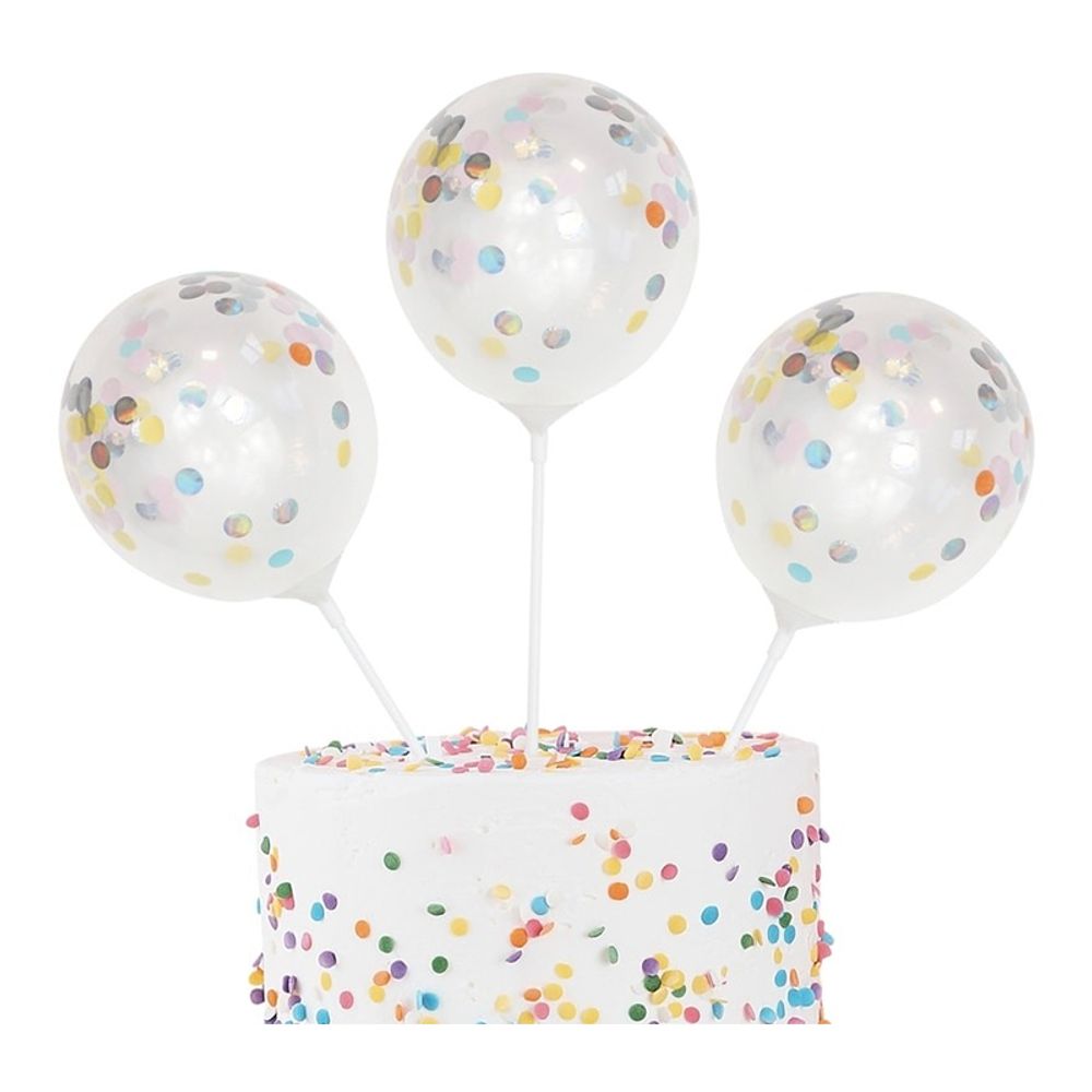Kakedekorasjon Konfettiballonger Mini Pastell