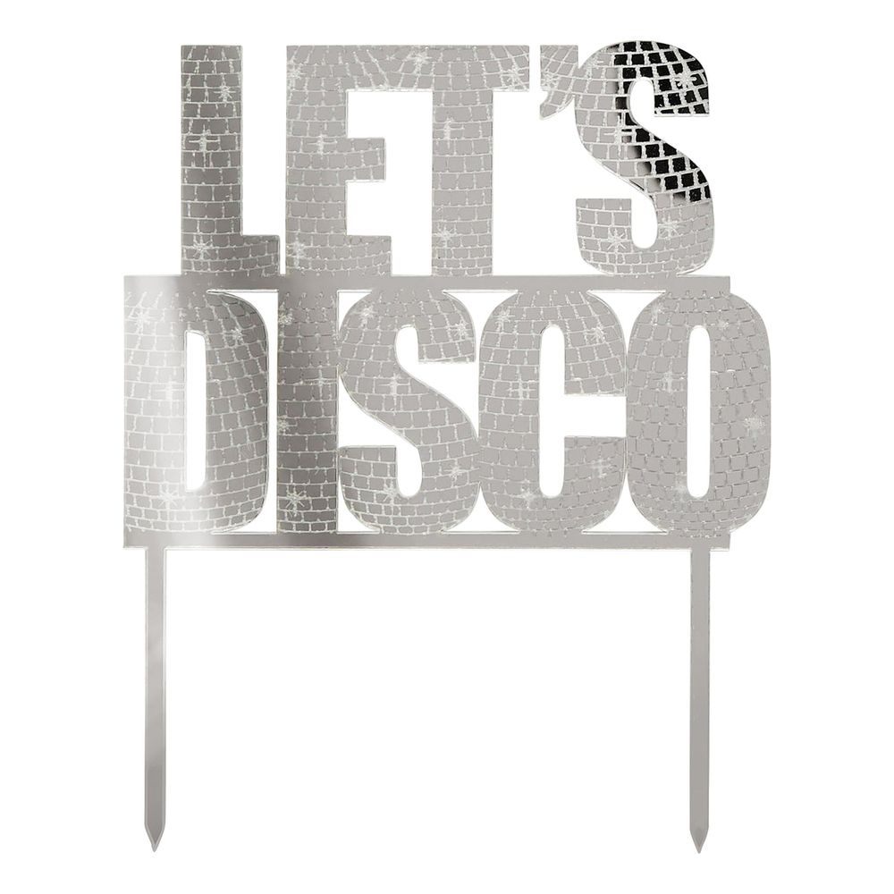 Kagedekoration Let's Disco i Akryl