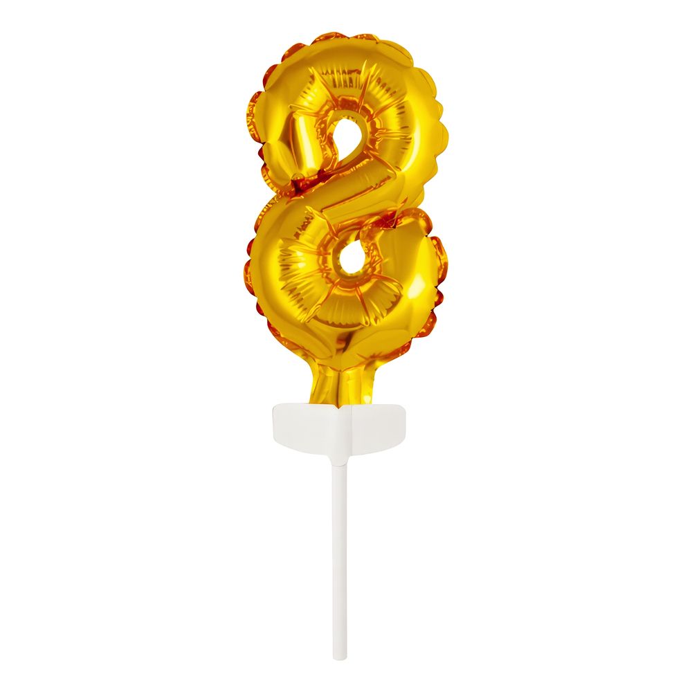 Kagedekoration Talballon Mini Guld