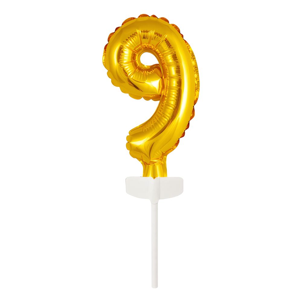 Kagedekoration Talballon Mini Guld