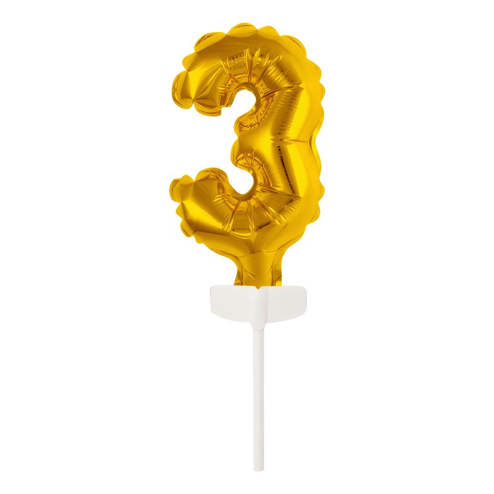 Kagedekoration Talballon Mini Guld