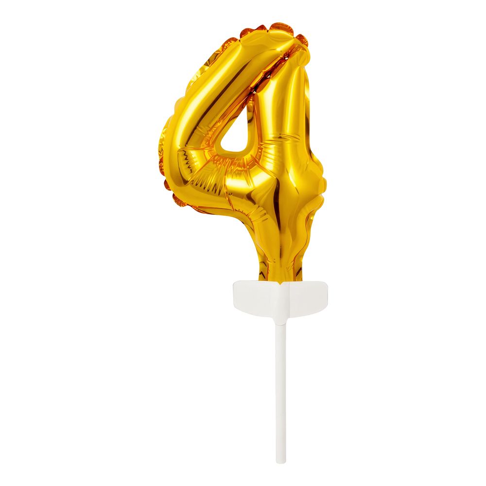 Kagedekoration Talballon Mini Guld