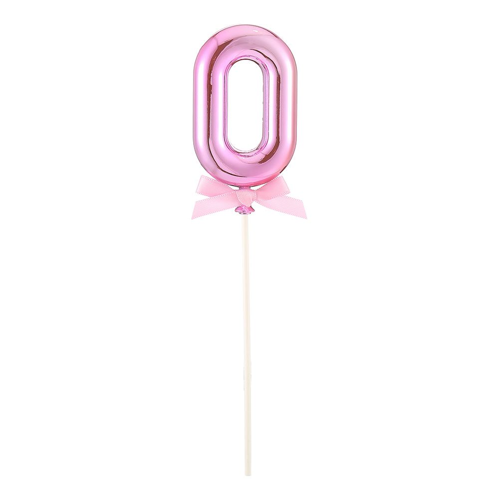 Kakkukoriste Numero Vaaleanpunainen Rusetti