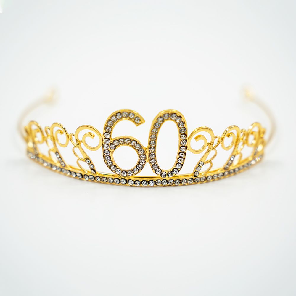 Kagedekoration Tiara Tal i Metal Guld