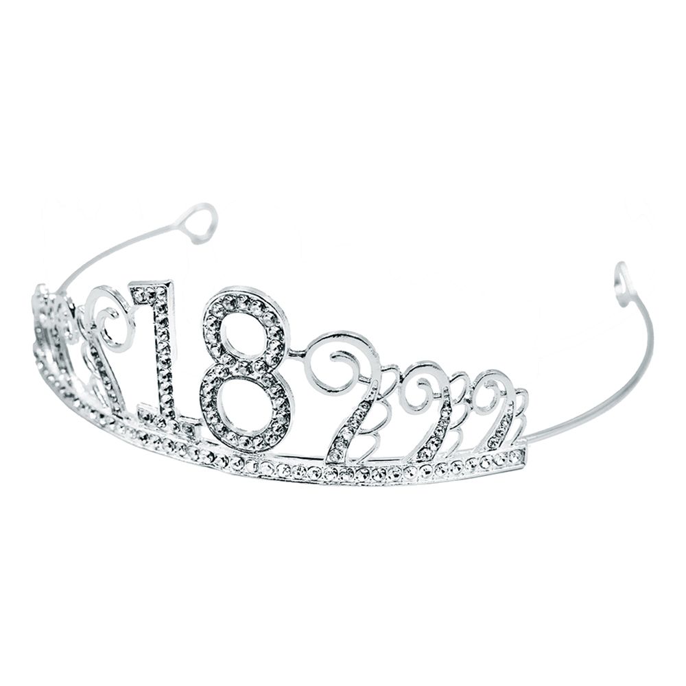Kagedekoration Tiara Tal i Metal Sølv