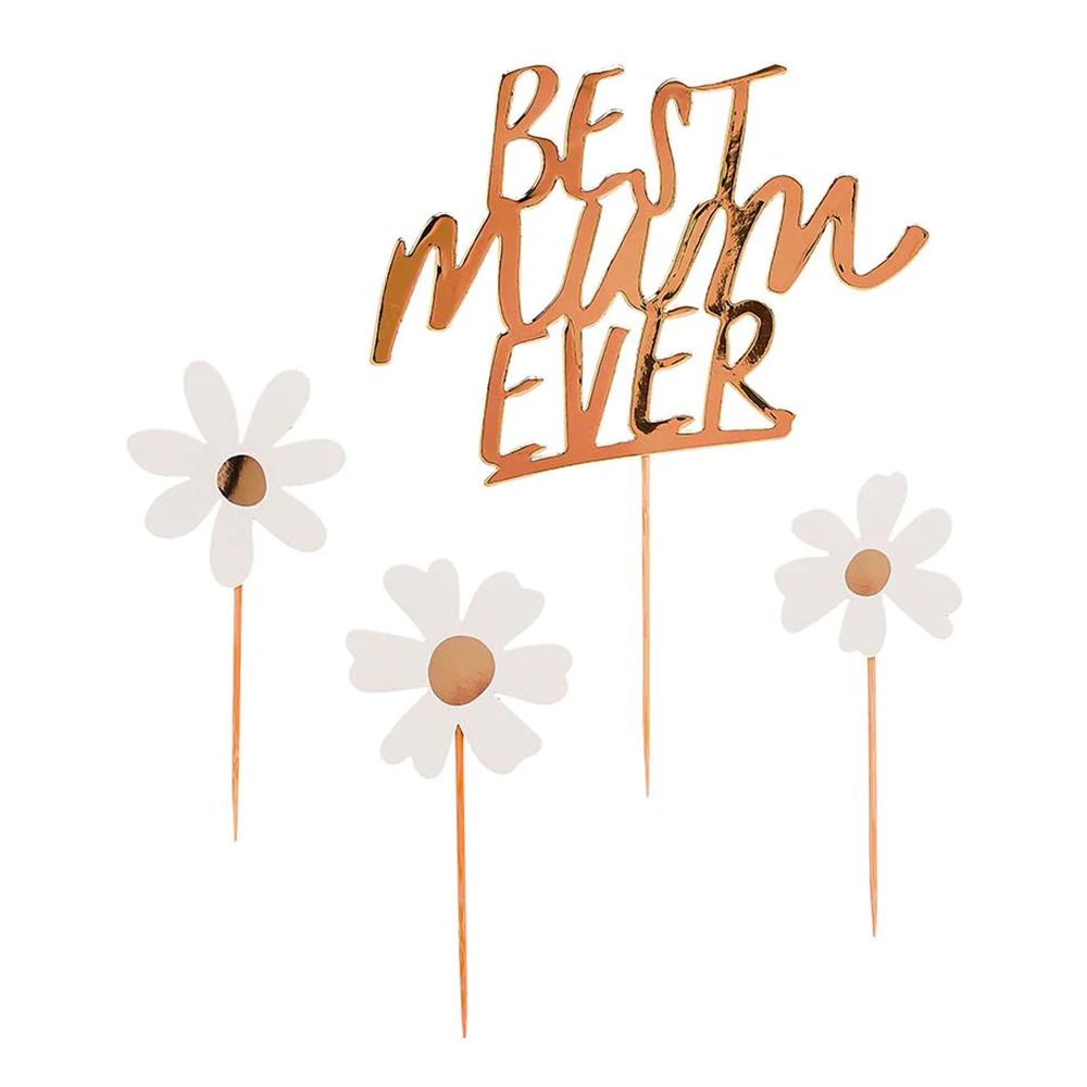 Kakkukoristeet Best Mum Ever Kulta Metallic