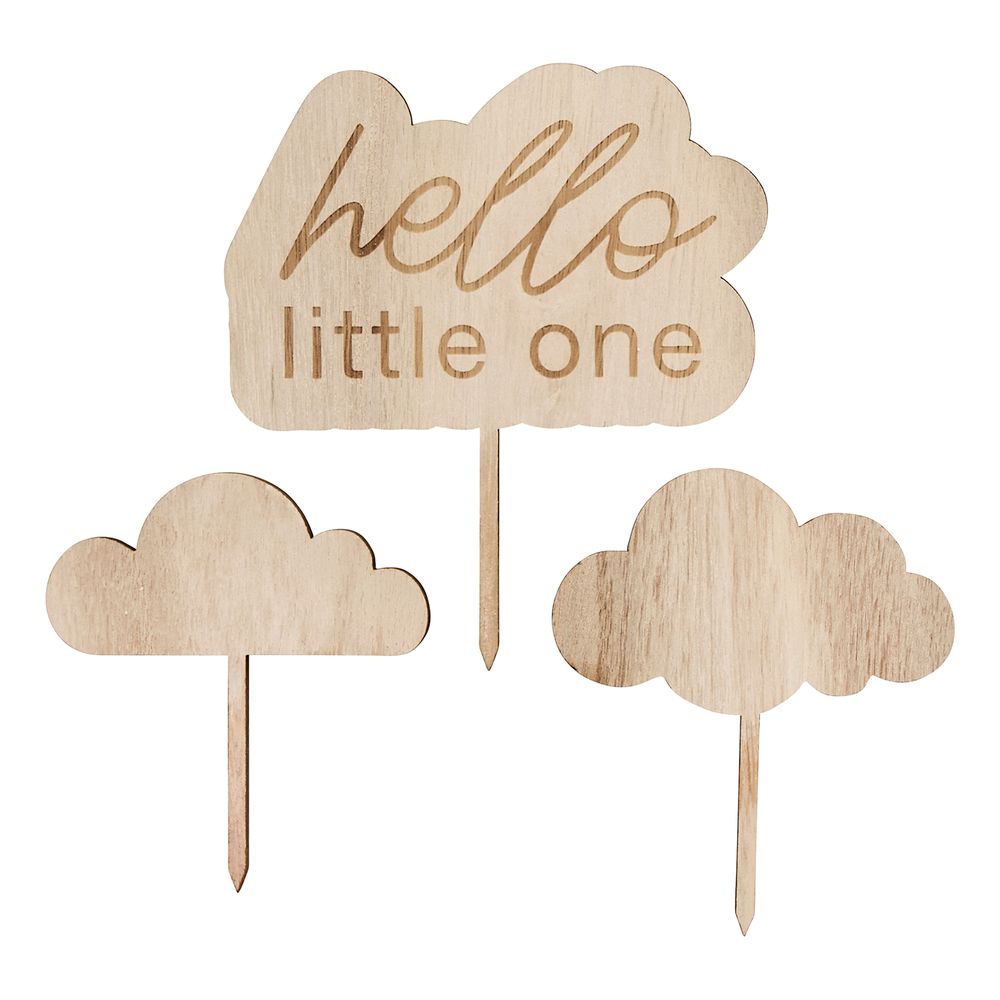 Hello Little One - puinen kakkukoristesetti