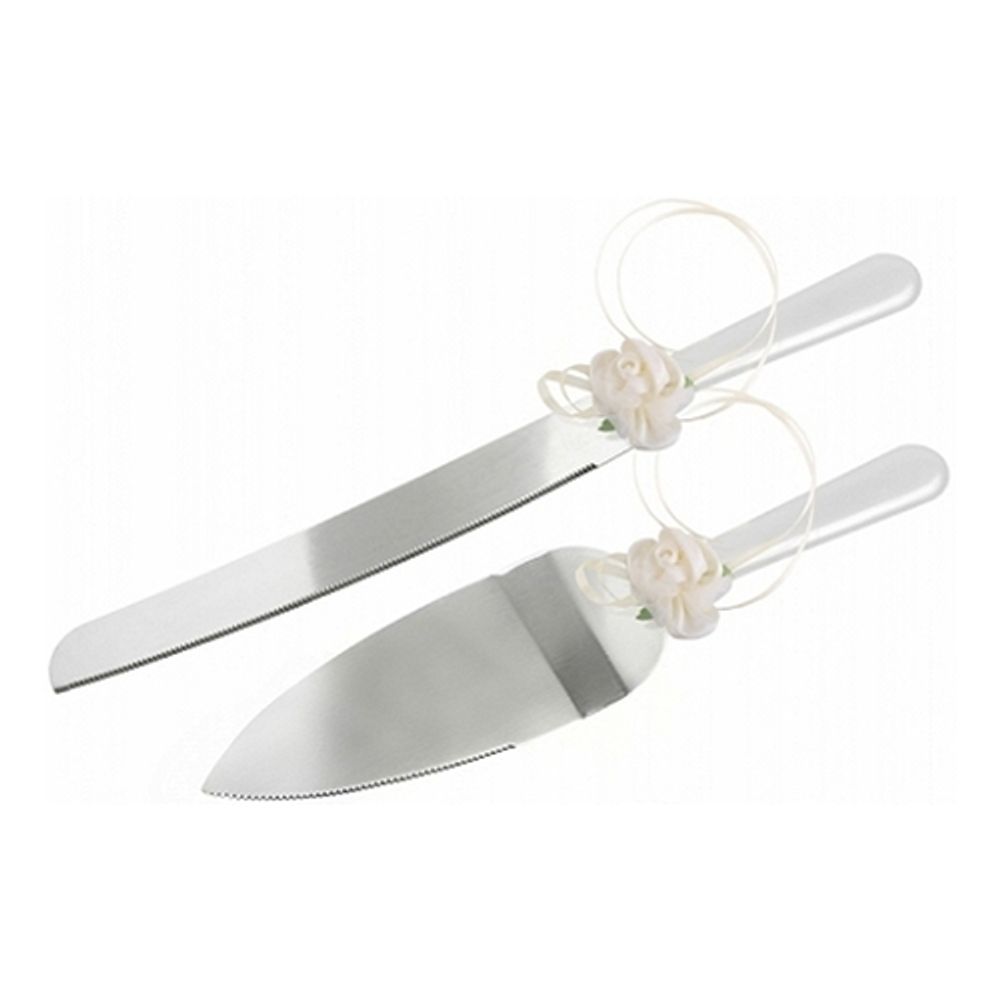 Kakekniv og Spade med Blomster