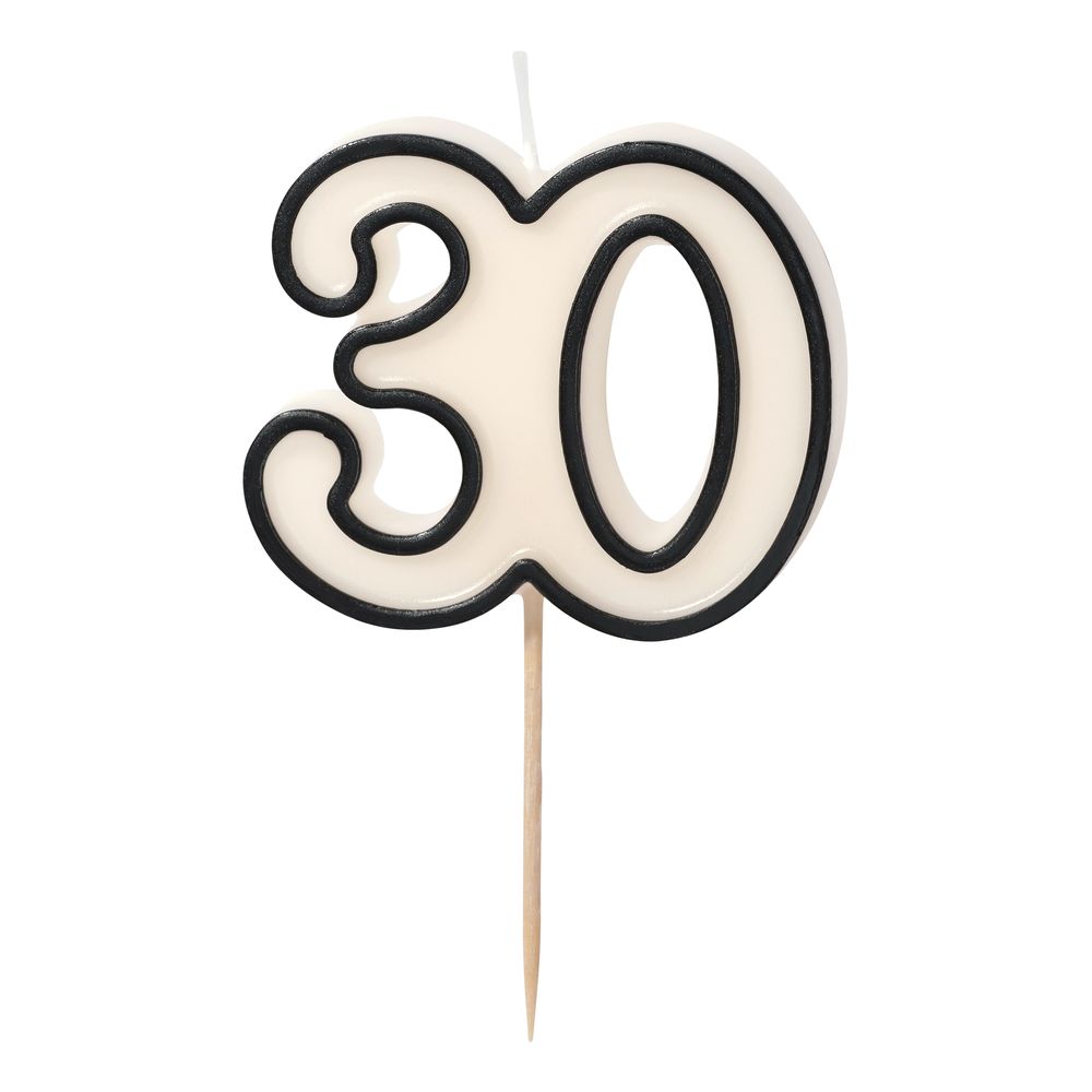 Kagelys 30 Sort/Hvid