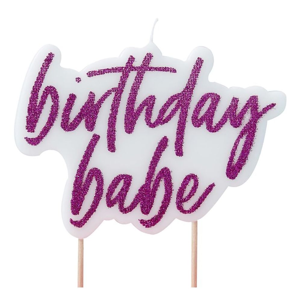 Kakkukynttilät Birthday Babe Hot Pink/Glitter