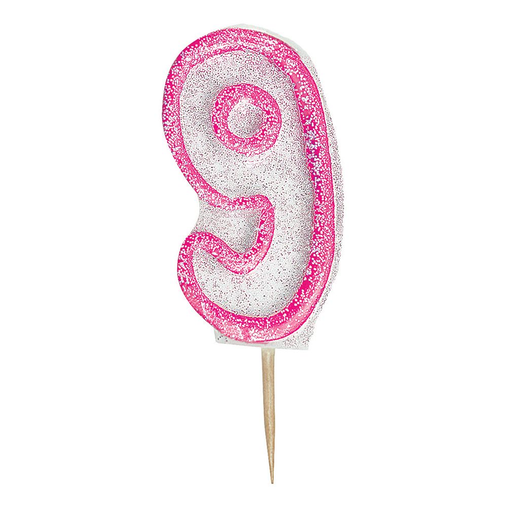Tårtljus Glitter Rosa