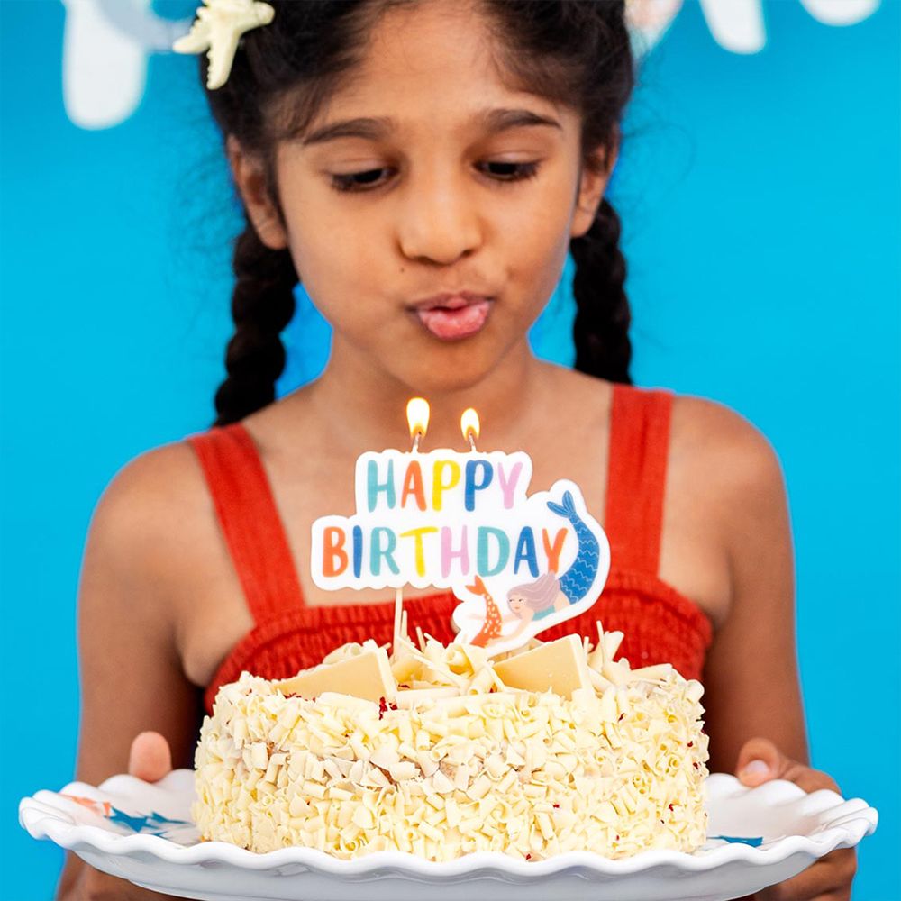 Kakkukynttilät Happy Birthday Mermaid Waves