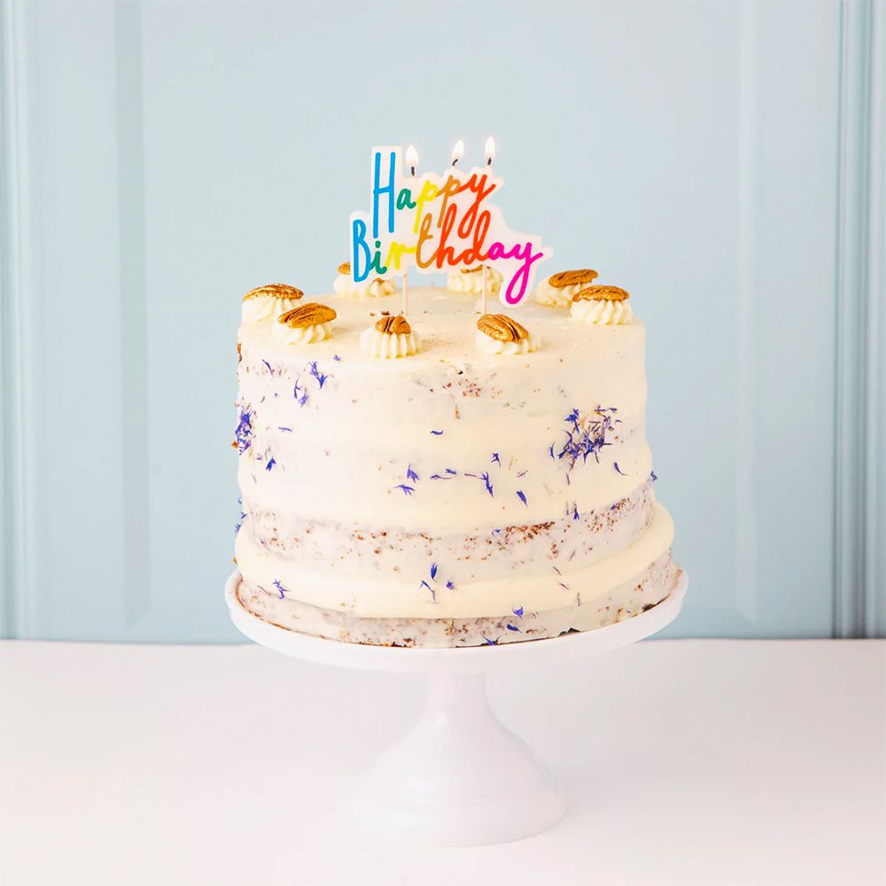Kakkukynttilä Happy Birthday Rainbow