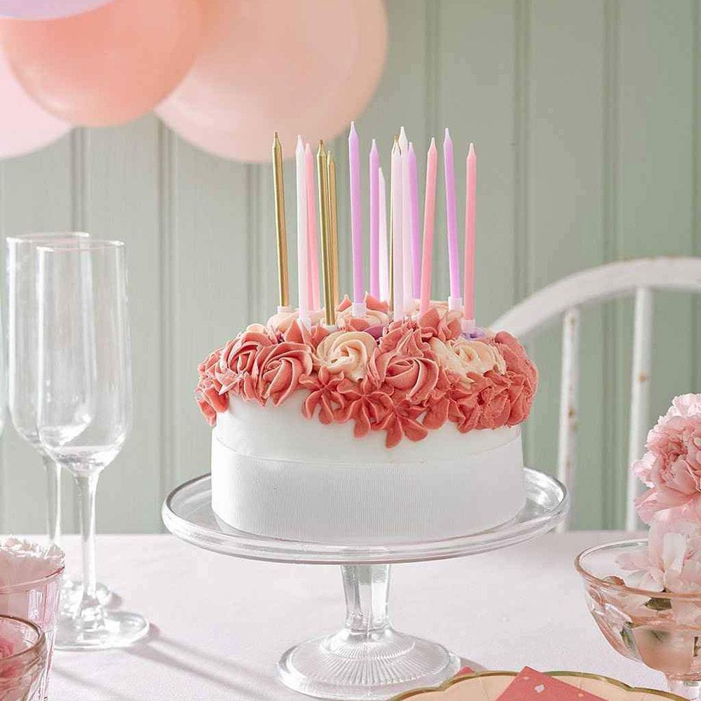 Kakkukynttilät Rose Moniväriset