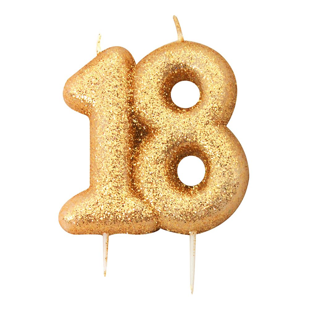 Täytekakkukynttilät Numerot Kulta Glitter