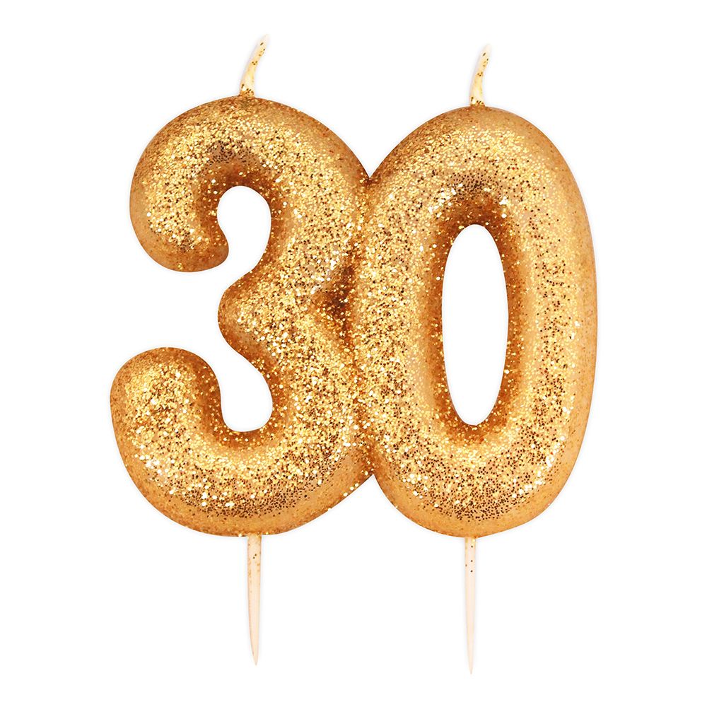 Täytekakkukynttilät Numerot Kulta Glitter