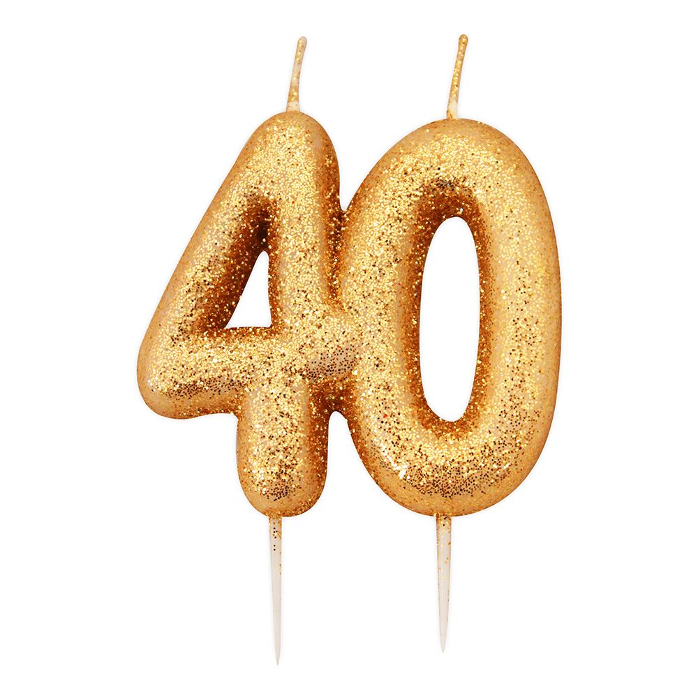 Täytekakkukynttilät Numerot Kulta Glitter