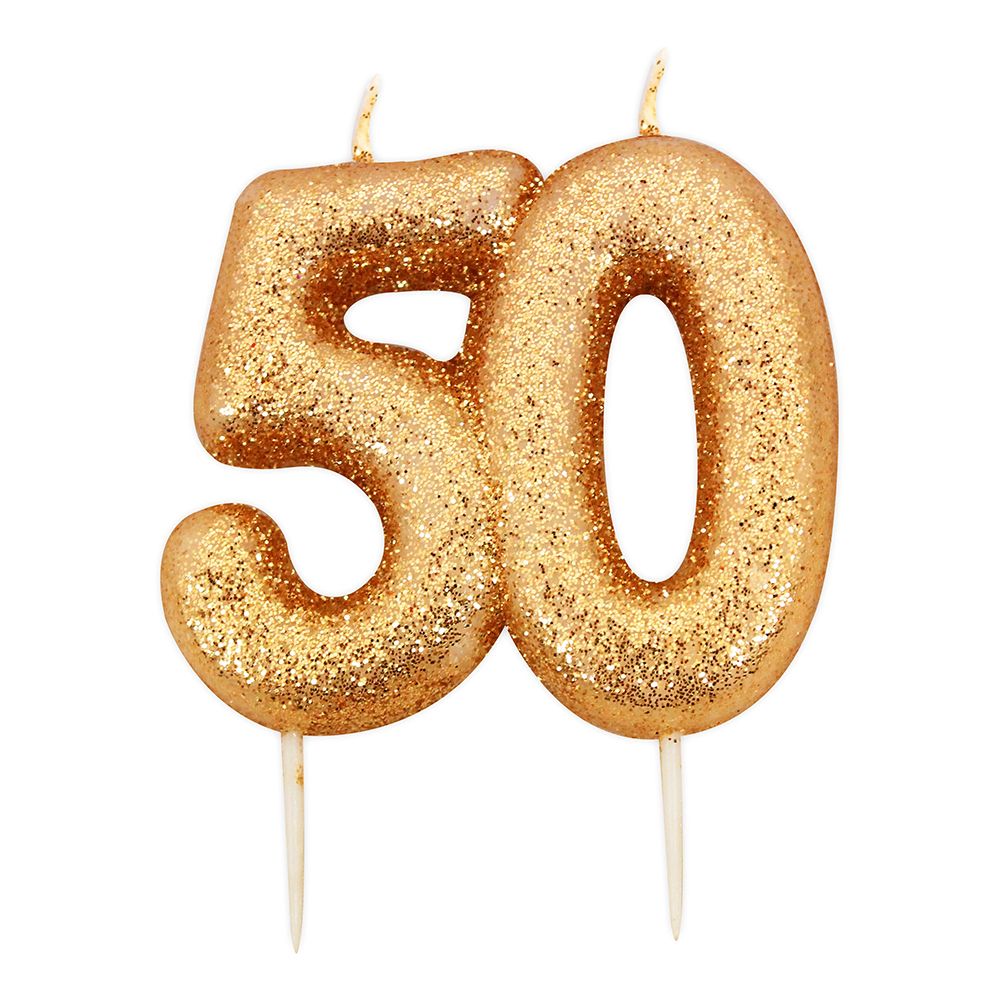 Täytekakkukynttilät Numerot Kulta Glitter
