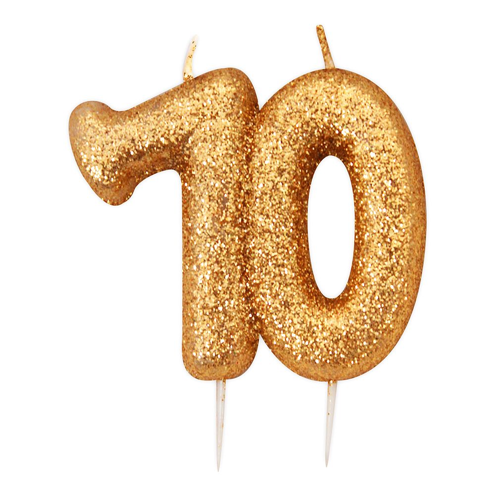 Täytekakkukynttilät Numerot Kulta Glitter