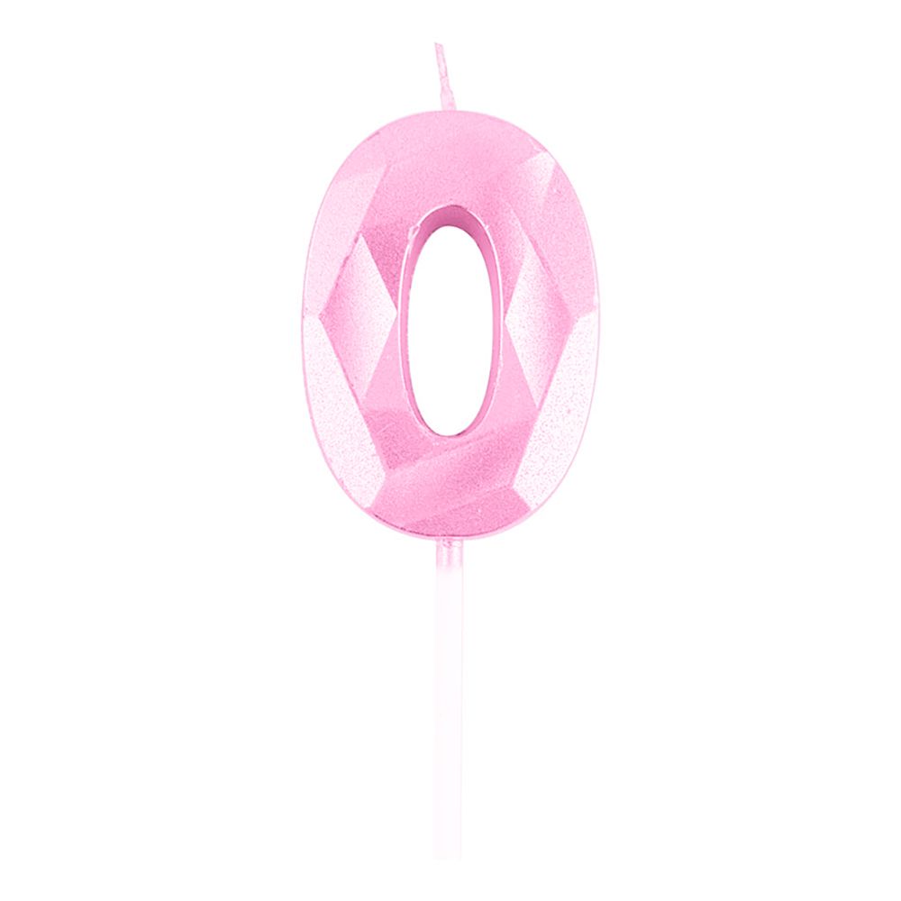 Tårtljus Siffra Diamond Ljusrosa