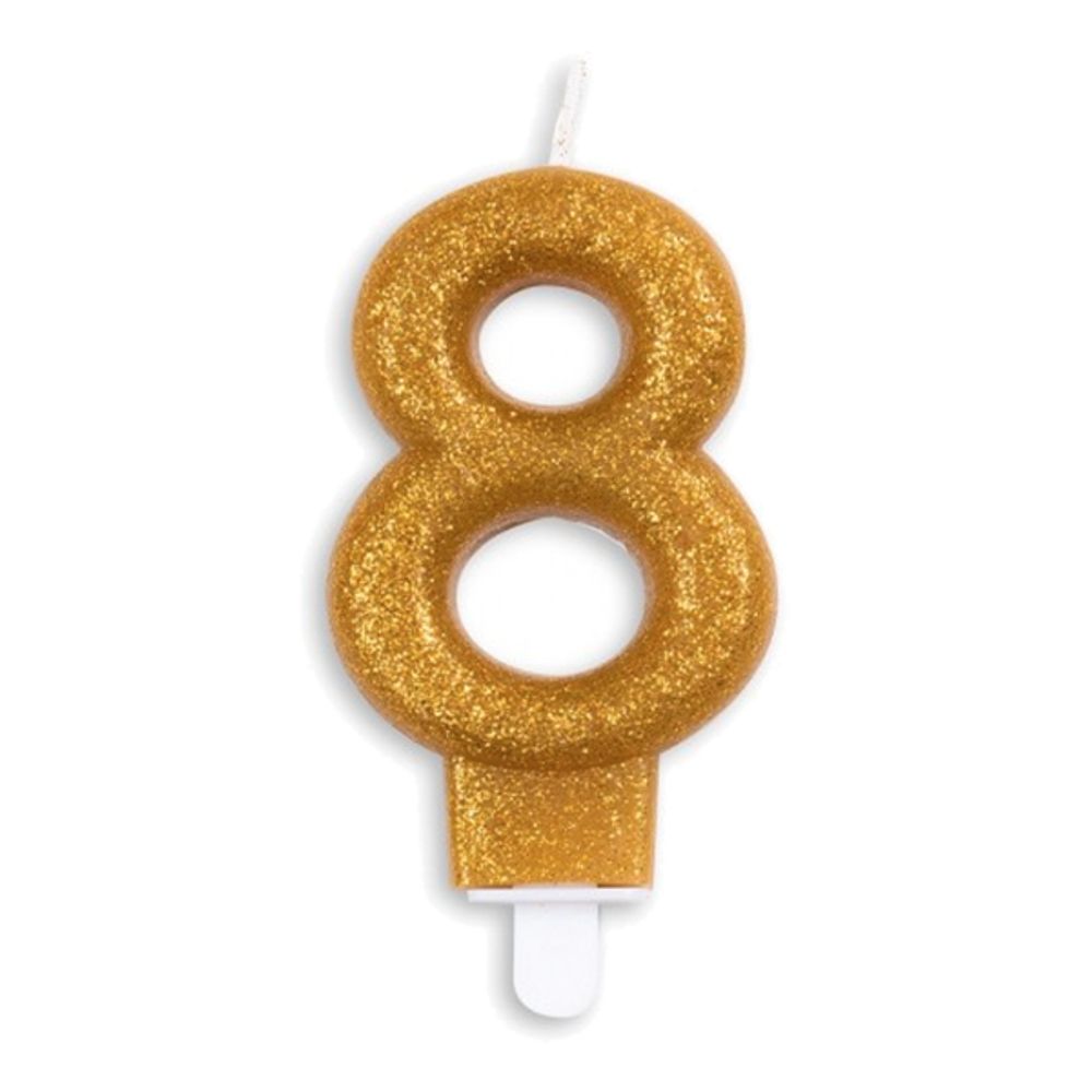 Kakkukynttilä Numero Kimalle Kulta