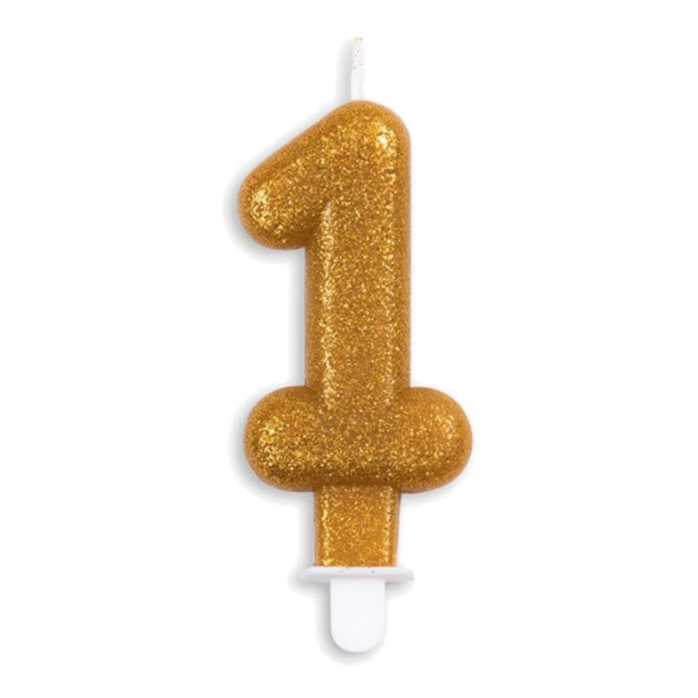 Kakkukynttilä Numero Kimalle Kulta