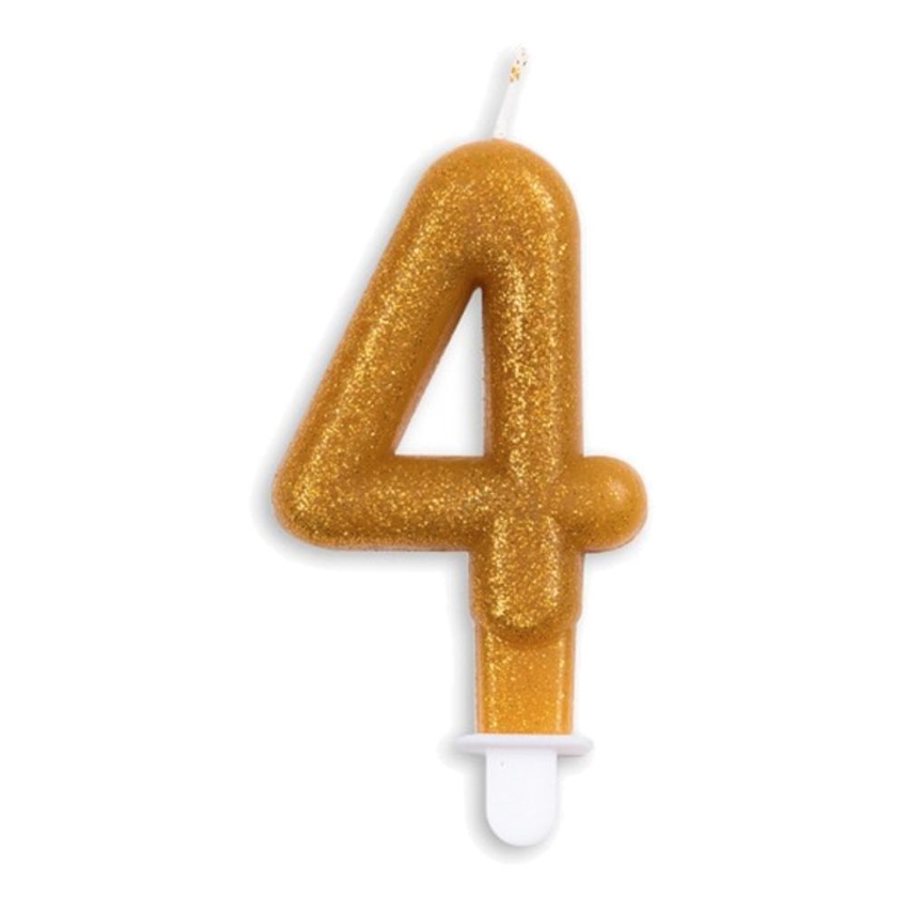 Kakkukynttilä Numero Kimalle Kulta
