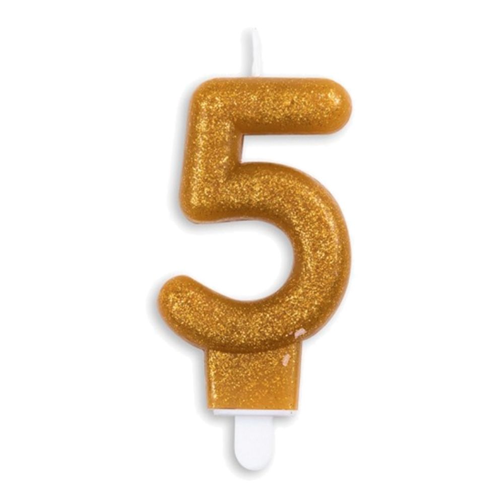 Kakkukynttilä Numero Kimalle Kulta